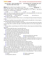 Đề thi học kì 1 môn Sinh học lớp 10 trường THPT Phú Ngọc, Đồng Nai năm học 2016  2017 