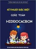 kĩ THUẬT KINH điển     kĩ THUẬT KINH điển GIẢI bài TOÁN HIDROCACBON