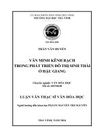 VĂN MINH KÊNH RẠCH TRONG PHÁT TRIỂN ĐÔ THỊ SINH THÁI Ở HẬU GIANG