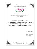 Nghiên cứu ảnh hưởng của nhịp cho ăn lên tăng trưởng bù cá lăng nha (mystus wyckioides) 