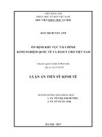 Luận án tiến sĩ ổn định khu vực tài chính kinh nghiệm quốc tế và bài học cho việt nam