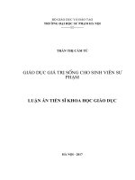 GIÁO dục GIÁ TRỊ SỐNG CHO SINH VIÊN sư PHẠM 