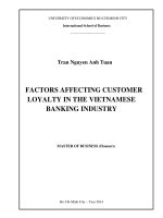 Factors affecting customer loyalty in the vietnamese banking industry 