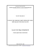 Sử dụng viện trợ phát triển chính thức (ODA) trên địa bàn tỉnh Thái Nguyên (LV thạc sĩ)