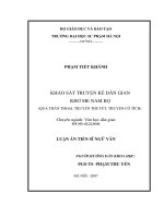 Khảo sát truyện kể dân gian Khơ Me Nam Bộ (Qua Thần thoại, Truyền thuyết, Truyện cổ tích)