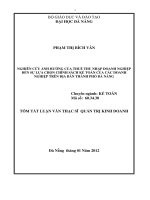 Nghiên cứu ảnh hưởng của thuế thu nhập doanh nghiệp đến sự lựa chọn chính sách kế toán của các doanh nghiệp trên địa bàn thành phố Đà Nẵn