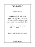 Nghiên cứu các giải pháp nâng cao hiệu quả vận hành lưới điện phân phối Điện lực Liên Chiểu thành phố Đà Nẵng