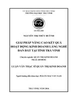GIẢI PHÁP NÂNG CAO KẾT QUẢ HOẠT ĐỘNG KINH DOANH LÀNG NGHỀ ĐAN ĐÁT TẠI TỈNH TRÀ VINH