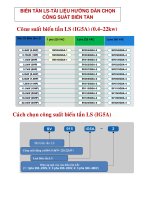 Biến tần LS  Tài liệu hướng dẫn chọn công suất biến tần