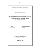 Factors influencing customer loyalty a case study of internet users in ho chi minh city 