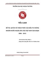 lợi ích và thách thức của đầu tư chứng khoán nước ngoài (fpi) vào việt nam giai đoạn 2006 – 2013 