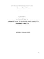 Factors affecting the consumer purchase intention of laptop in ho chi minh city 