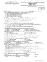 Đề thi học kì 1 môn Lịch sử lớp 10 trường THPT Hàn Thuyên, Bắc Ninh năm học 2016  2017