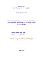 Nghiên cứu hiện trạng và tuyển chọn loài, dòng keo phù hợp cho vùng đất rừng khộp tỉnh đắk lắk (tt) 