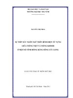 Sự tiếp xúc ngôn ngữ trên bình diện từ vựng giữa tiếng Việt và tiếng Khmer ở một số tỉnh đồng bằng sông Cửu Long