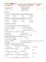 Đề thi học kỳ 1 môn tiếng Anh lớp 10 trường THPT Đa Phúc, Hà Nội năm học 2016  2017 có đáp án 