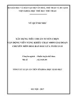 Xây dựng tiêu chuẩn tuyển chọn vđv năng khiếu chạy 400m giai đoạn chuyên môn hóa ban đầu lứa tuổi 13 15 (tt) 