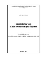 Hoàn thiện pháp luật về kiểm tra sau thông quan ở việt nam 