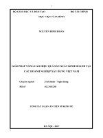 Giải pháp nâng cao hiệu quả sản xuất kinh doanh tại các doanh nghiệp xây dựng việt nam (tt) 