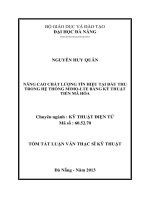 Nâng cao chất lượng tín hiệu tại đầu thu trong hệ thống MIMO-LTE bằng kỹ thuật tiền mã hóa