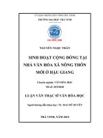 Sinh hoạt cộng đồng tại nhà văn hóa xã nông thôn mới ở hậu giang 