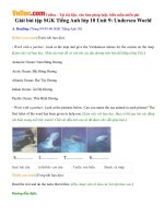Giải bài tập SGK Tiếng Anh lớp 10 Unit 9: Undersea World 