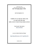 Nghiên cứu sự thụ đắc tiếng Anh trong môi trường lớp học, dưới sự hướng dẫn của giáo viên theo phương pháp thực nghiệm