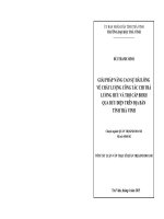 GIẢI PHÁP NÂNG CAO SỰ HÀI LÒNG VỀ CHẤT LƯỢNG CÔNG TÁC CHI TRẢ LƯƠNG HƯU VÀ TRỌ CẤP BHXH QUA BƯU ĐIỆN TRÊN ĐỊA BÀN TỈNH TRÀ VINH-IBui Thanh Minh