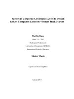 Factors in corporate governance affect to default risk of companies listed on vietnam stock market 