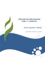 TỔNG HỢP BÀI MẪU WRITING TASK 1   2 BAND 8.0 - QUANG THẮNG
