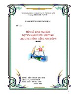 Một số kinh nghiệm dạy kỹ năng viết   writing chương trình tiếng anh lớp 9 