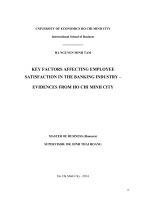 Key factors affecting employee satisfaction in the banking industry   evidences from ho chi minh city 