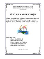 skkn phát huy tính chủ động, sáng tạo của học sinh trong việc sử dụng bản đồ tư duy vào dạy   học môn ngữ văn lớp 11, ở trường THPT nguyễn trường tộ 