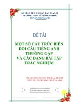 skkn một số cấu TRÚC BIẾN đổi câu TIẾNG ANH THƯỜNG gặp và các DẠNG bài tập TRẮC NGHIỆM 