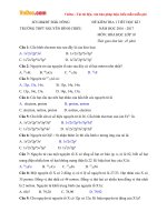 Đề kiểm tra 1 tiết học kì 1 môn Hóa học lớp 10 trường THPT Nguyễn Đình Chiểu, Đăk Nông năm học 2016  2017 