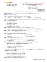 Đề kiểm tra 1 tiết học kì 1 môn Địa lý lớp 10 trường THPT Yaly, Gia Lai năm học 2016  2017 