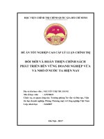 Đổi mới và hoàn thiện chính sách phát triển bền vững doanh nghiệp vừa và nhỏ ở nước ta hiện nay