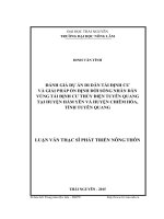Đánh giá Dự án di dân tái định cư và giải pháp ổn định đời sống nhân dân vùng tái định cư Thủy điện Tuyên Quang tại huyện Hàm Yên và huyện Chiêm Hóa (LV thạc sĩ)