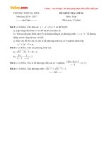 Đề thi học kì 1 môn Toán lớp 10 trường THPT Đa Phúc, Hà Nội năm học 2016  2017 