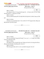 Đề thi học kì 1 môn Lịch sử lớp 10 trường THPT Nguyễn Huệ, Quảng Nam năm học 2014  2015 