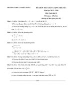 Đề kiểm tra học kì 1 môn Toán lớp 10 năm học 2015  2016 trường THPT C Nghĩa Hưng, Nam Định 