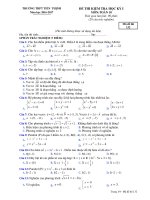 Đề thi học kì 1 môn Toán lớp 10 trường THPT Tiến Thịnh, Hà Nội năm học 2016  2017