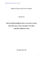 skkn Một số kinh nghiệm nâng cao chất lượng cho trẻ mẫu giáo làm quen văn học chương trình 26 tuần