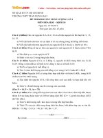 Đề thi giữa học kì 1 môn Hóa học lớp 10 trường THPT Trần Hưng Đạo, TP. Hồ Chí Minh năm học 2016  2017 