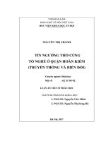Tín ngưỡng thờ cúng tổ nghề ở quận Hoàn Kiếm (truyền thống và biến đổi) (LA tiến sĩ)