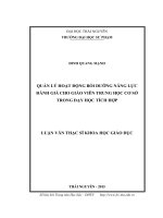 Quản lý hoạt động bồi dưỡng năng lực đánh giá cho giáo viên THCS trong dạy học tích hợp (LV thạc sĩ)