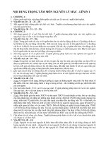 NỘI DUNG TRỌNG tâm môn NGUYÊN lý mác