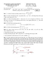 Đề thi học kì 1 môn Toán lớp 10 trường THPT Nguyễn Du, TP Hồ Chí Minh năm học 2016  2017 