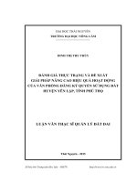 Đánh giá thực trạng và đề xuất giải pháp nâng cao hiệu quả hoạt động của Văn phòng đăng ký quyền sử dụng đất huyện Yên Lập, tỉnh Phú Thọ (LV thạc sĩ)