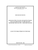 Đánh giá công tác đấu giá quyền sử dụng đất ở tại một số dự án trên địa bàn thành phố Thái Nguyên  Tỉnh Thái Nguyên (LV thạc sĩ)